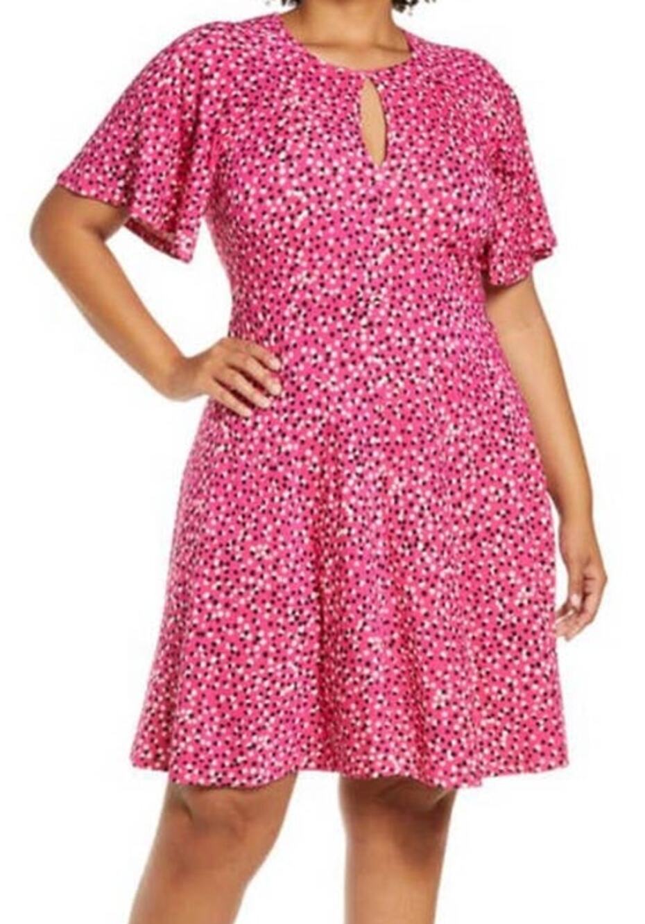 11 Honore dress Tamara Dot Print Keyhole fit flare size 0 (12)